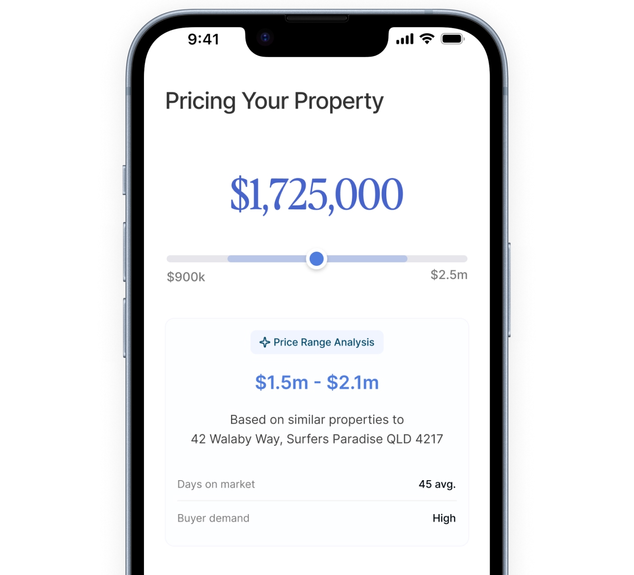Reasy AI pricing tool on iPhone