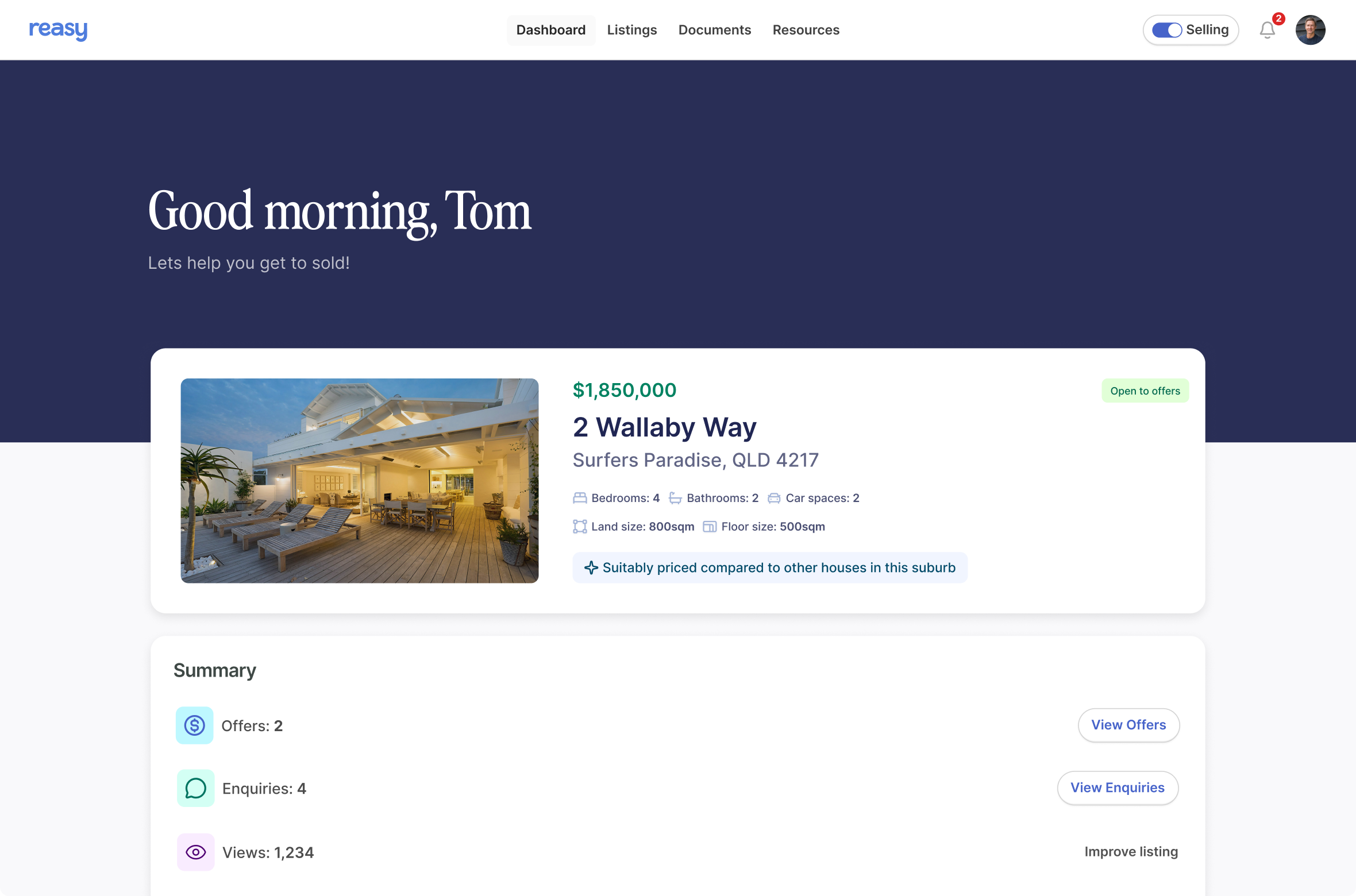 Reasy dashboard